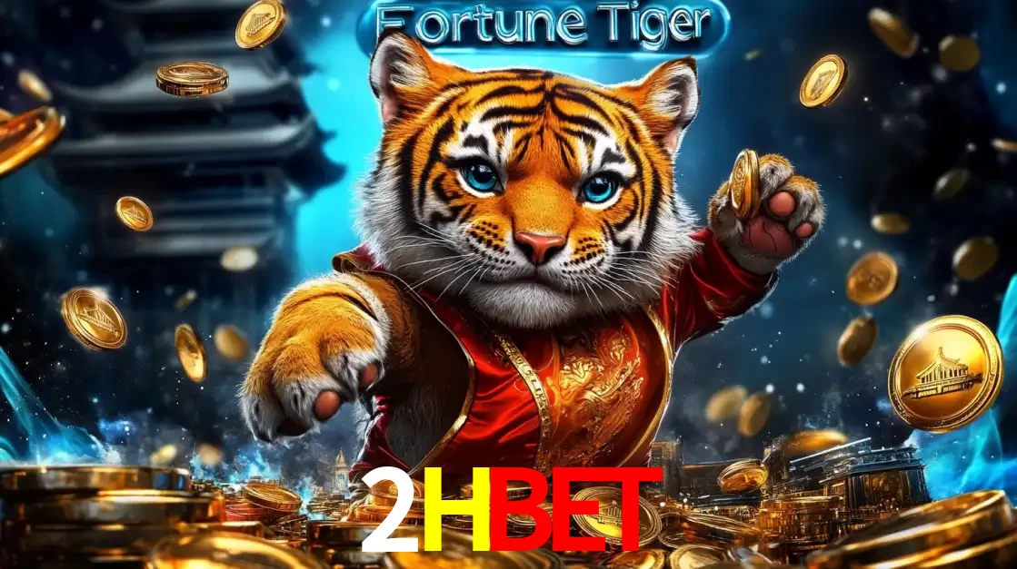 Imagem promocional do jogo de slot Fortune Tiger, com um tigre majestoso em traje tradicional cercado por uma fortuna em moedas de ouro, disponível agora no cassino 2HBET.